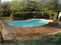 terrasse bois, piscine